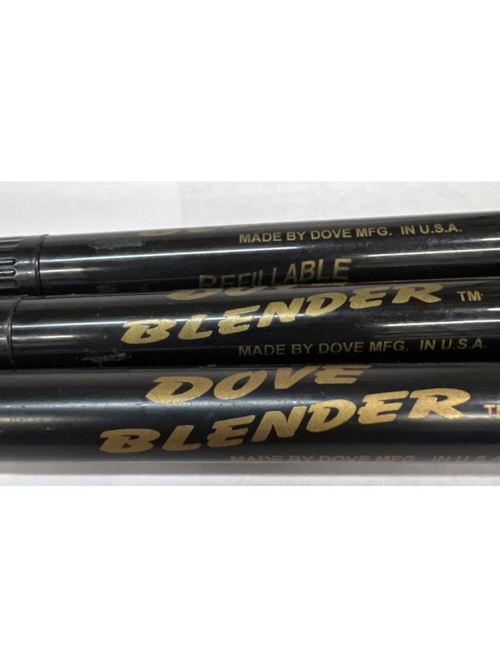 Dove Blender Refillable Markers Set Of 3 Made In USA Black & Gold Design